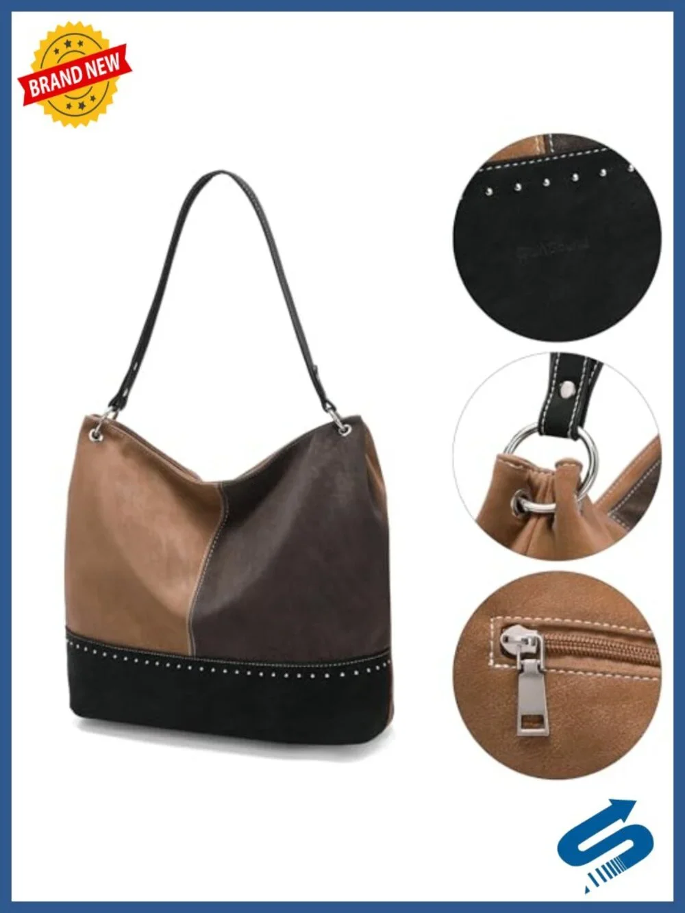 Suede Hobo Crossbody Bag Soft Leather Tote Handbag for Women